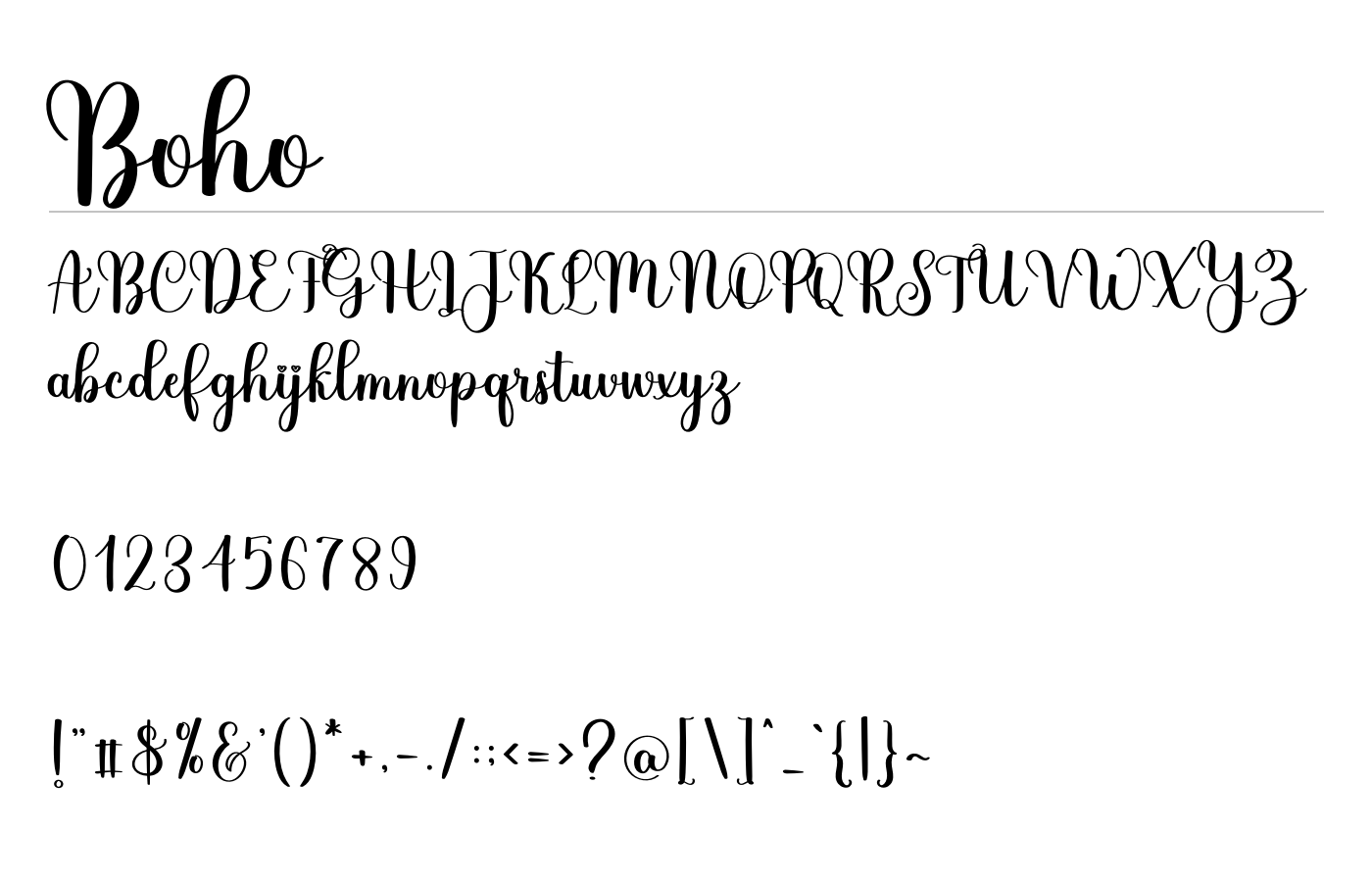 Boho Font preview