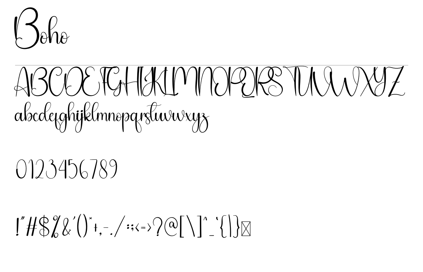 Boho Font preview