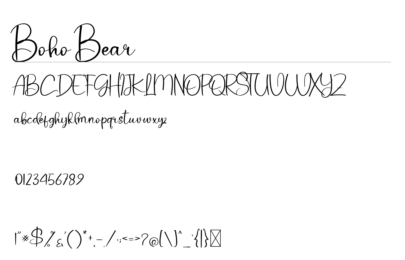 Boho Bear Font preview