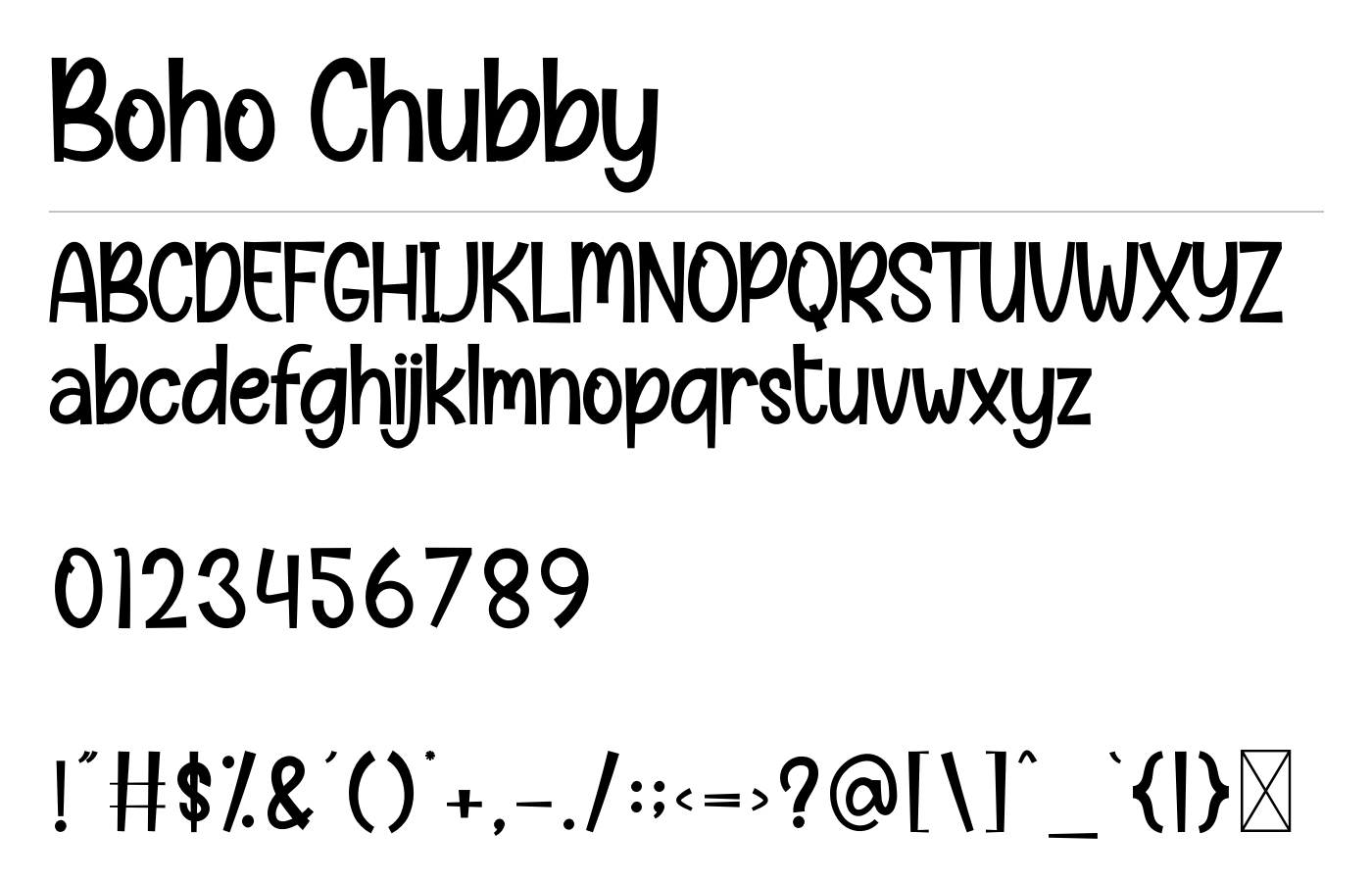 Boho Chubby Font preview