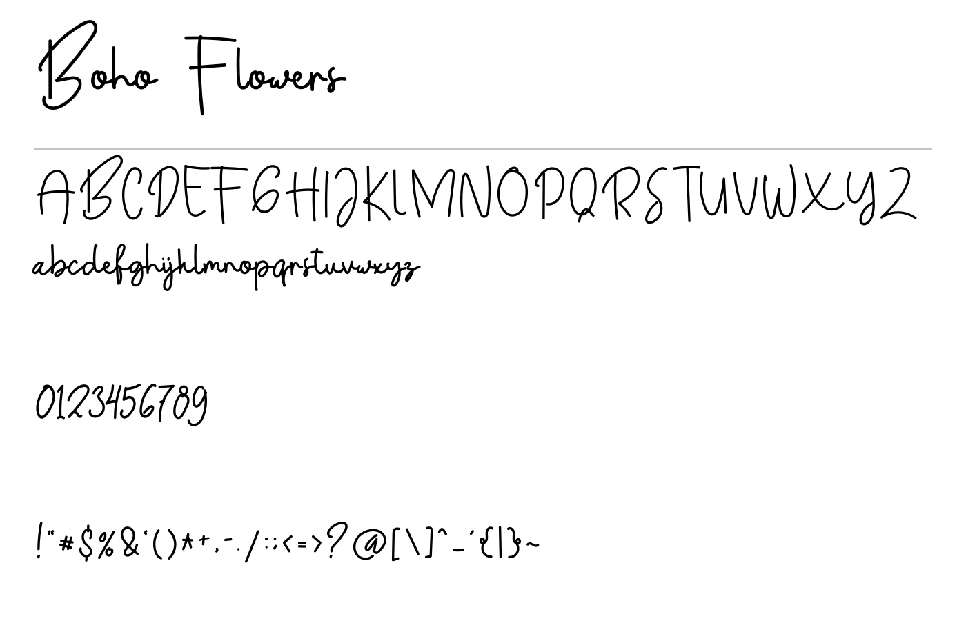 Boho Flowers Font preview