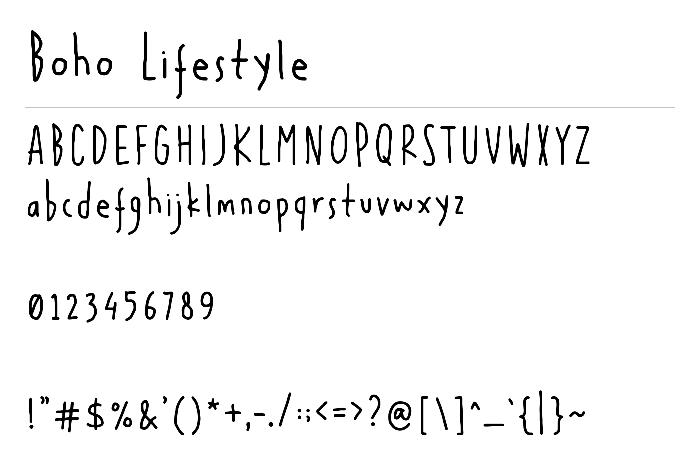 Boho Lifestyle Font preview
