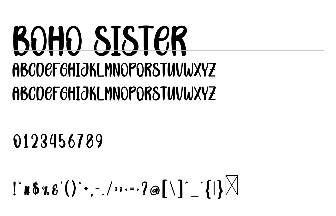 Boho Sister Font preview