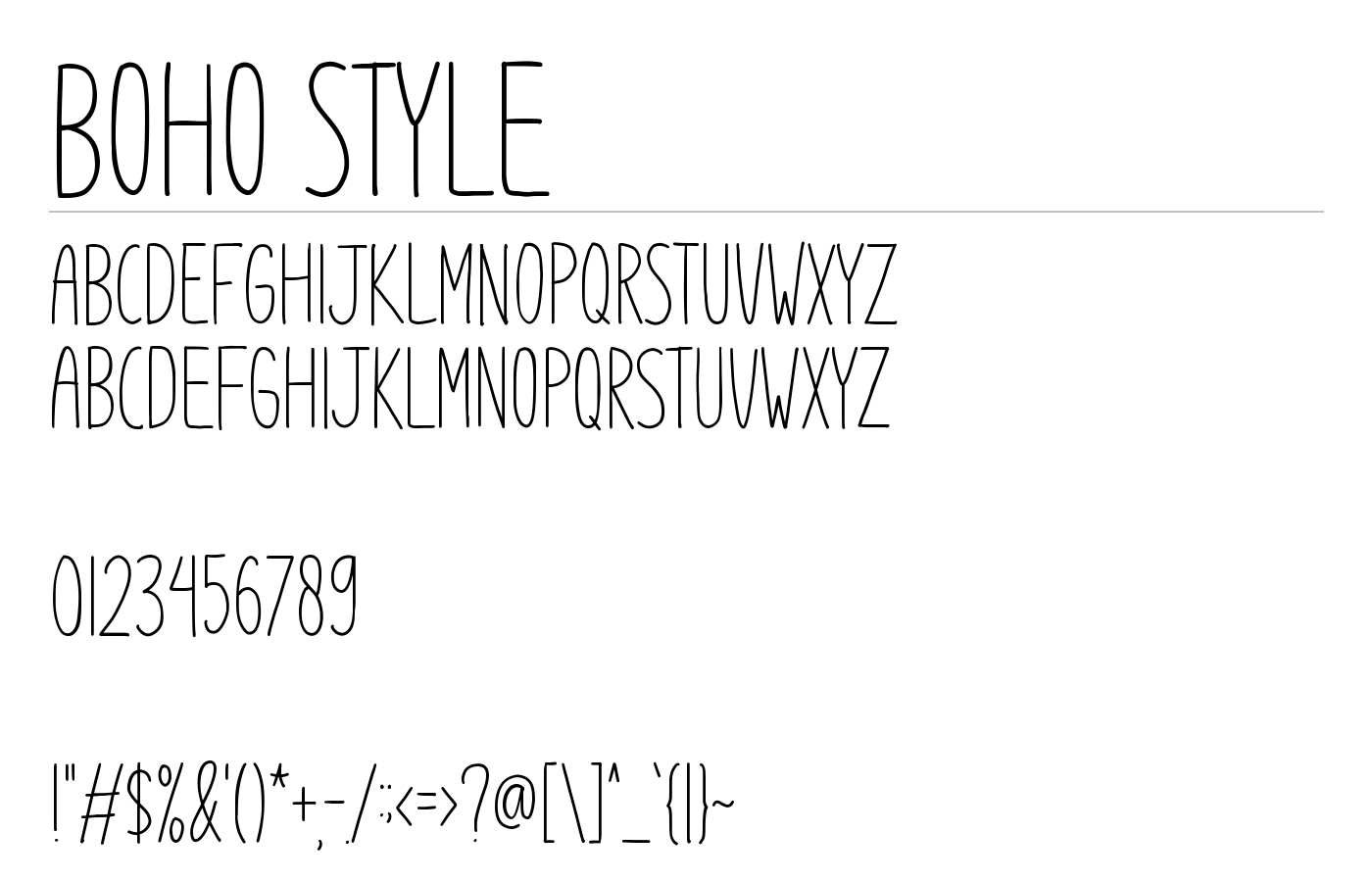 Boho Style Font preview