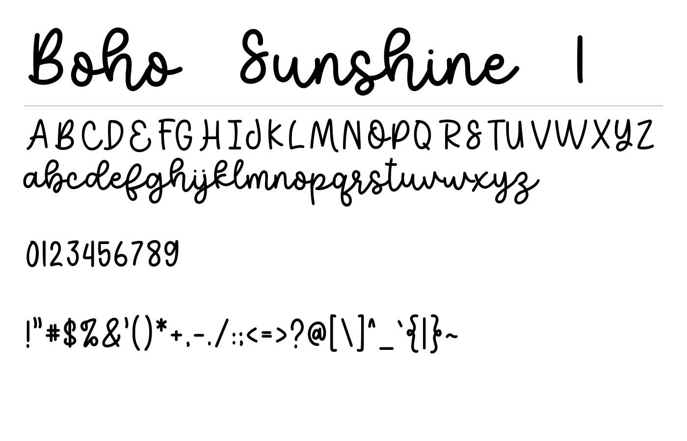 Boho Sunshine 1 Font preview