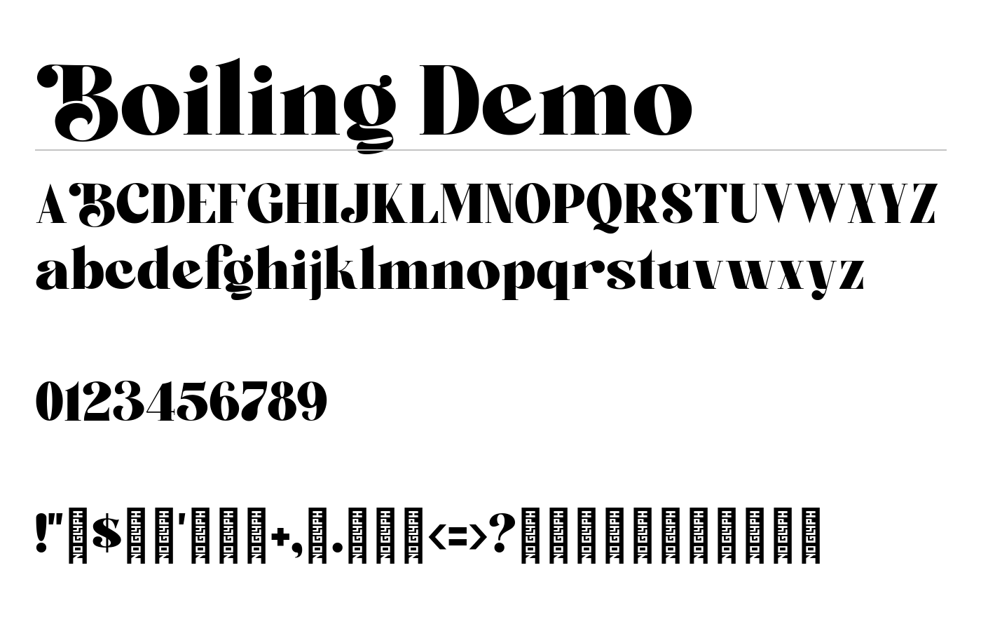 Boiling Demo Font preview