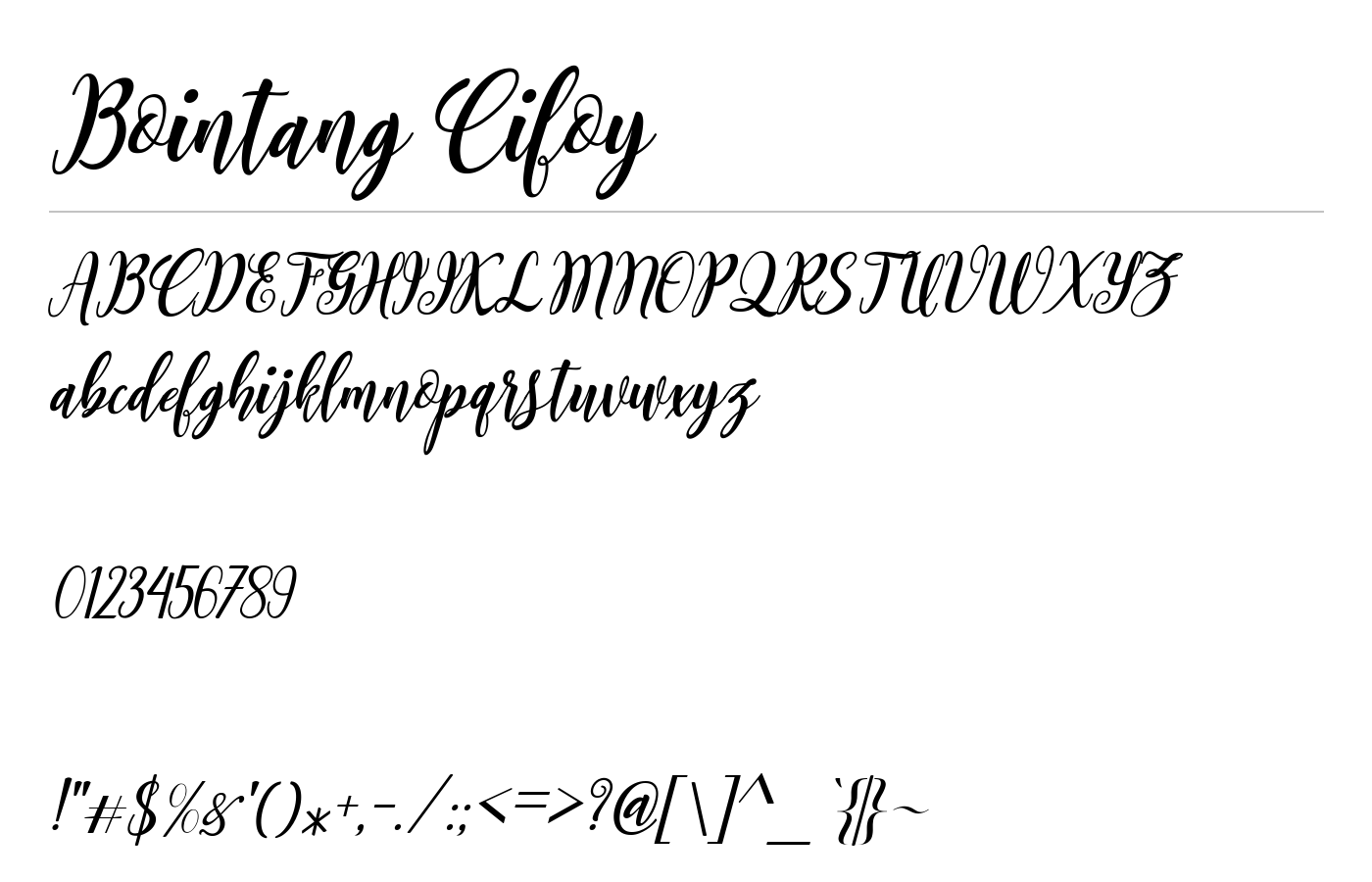 Bointang Cifoy Font preview