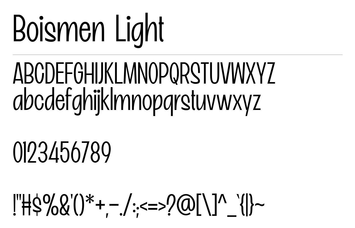 Boismen Font preview