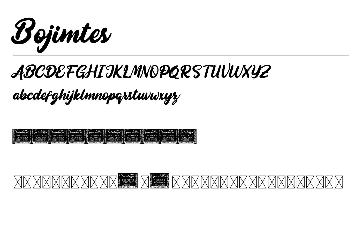 Bojimtes Font preview