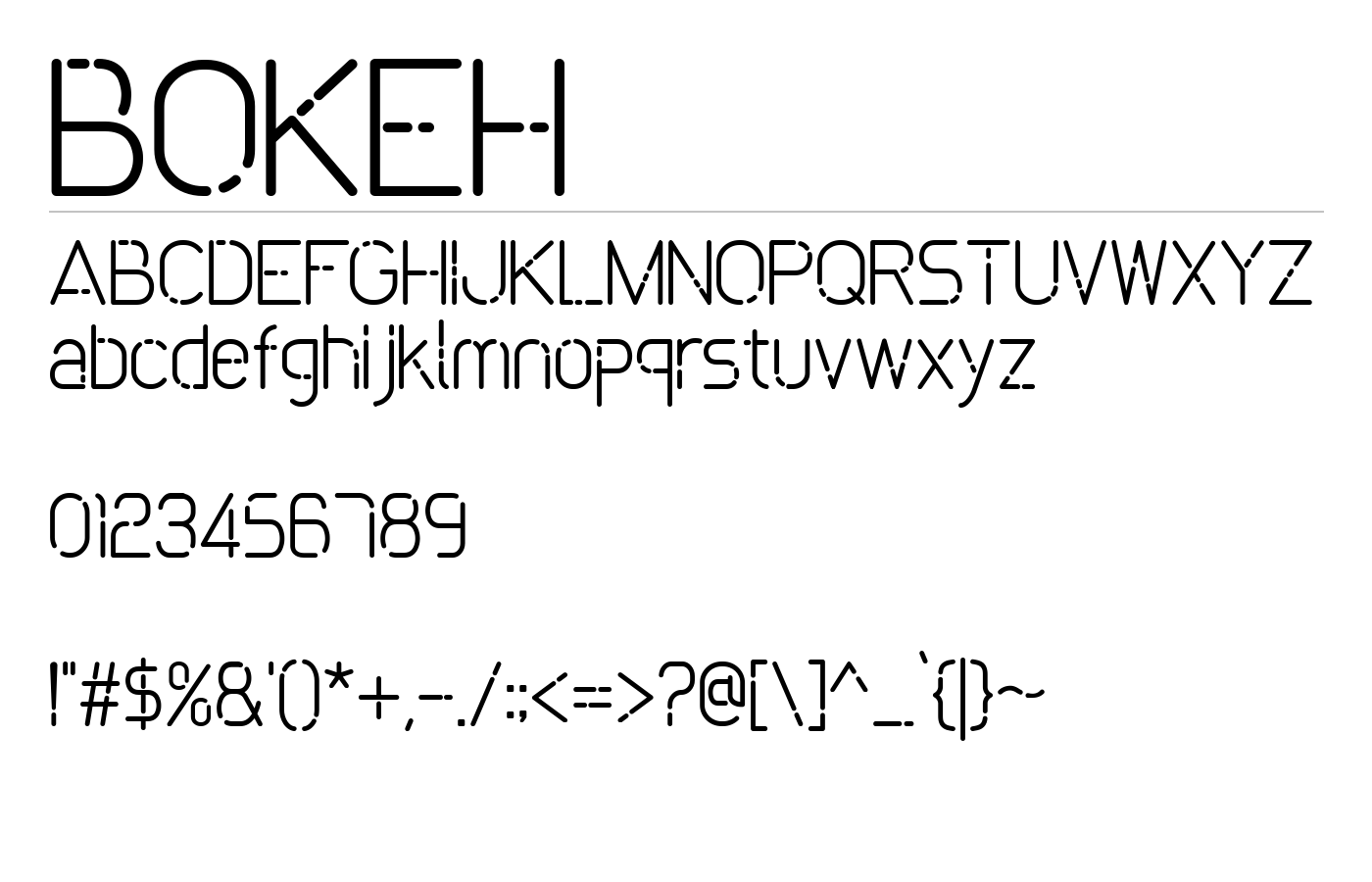 BOKEH Font preview