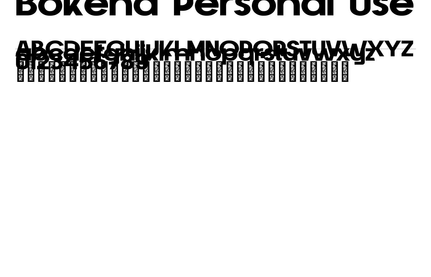 Bokena Personal Use Font preview