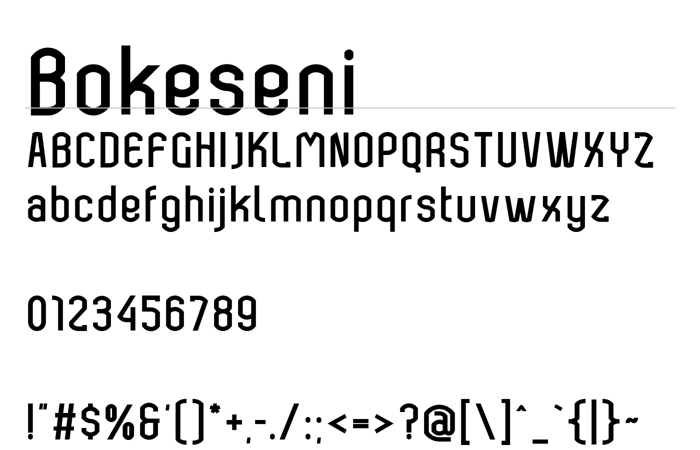 Bokeseni Font preview