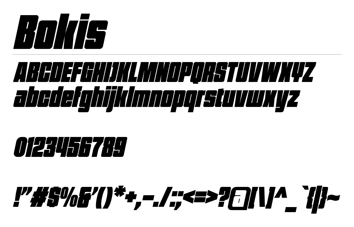 Bokis Font preview