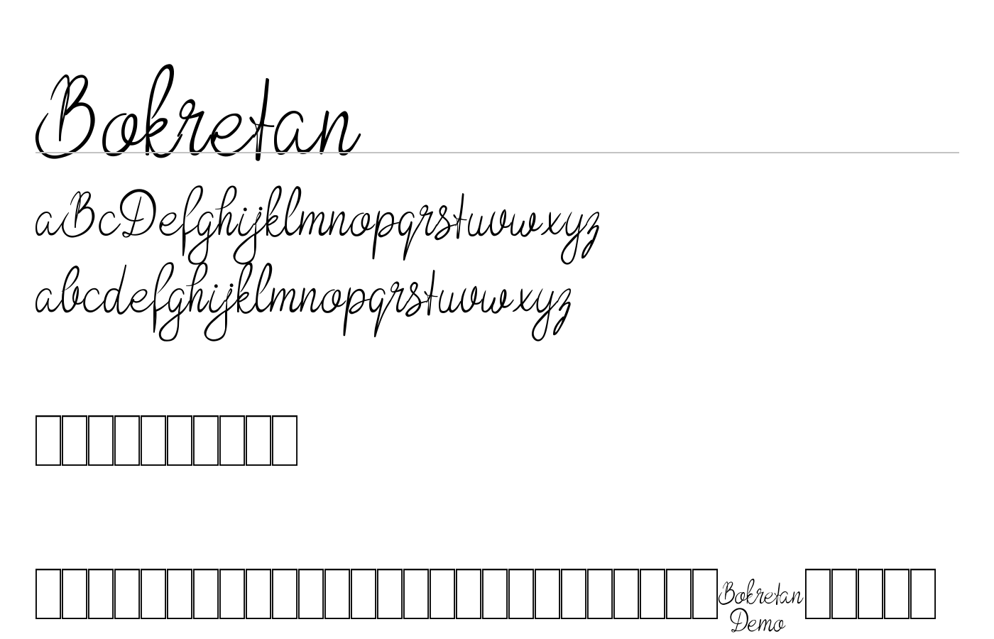 Bokretan Font preview