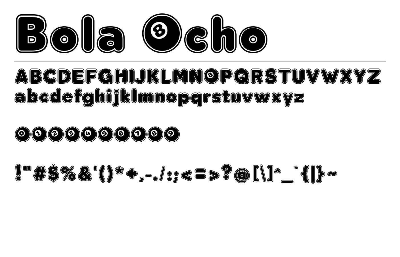Bola Ocho Font preview
