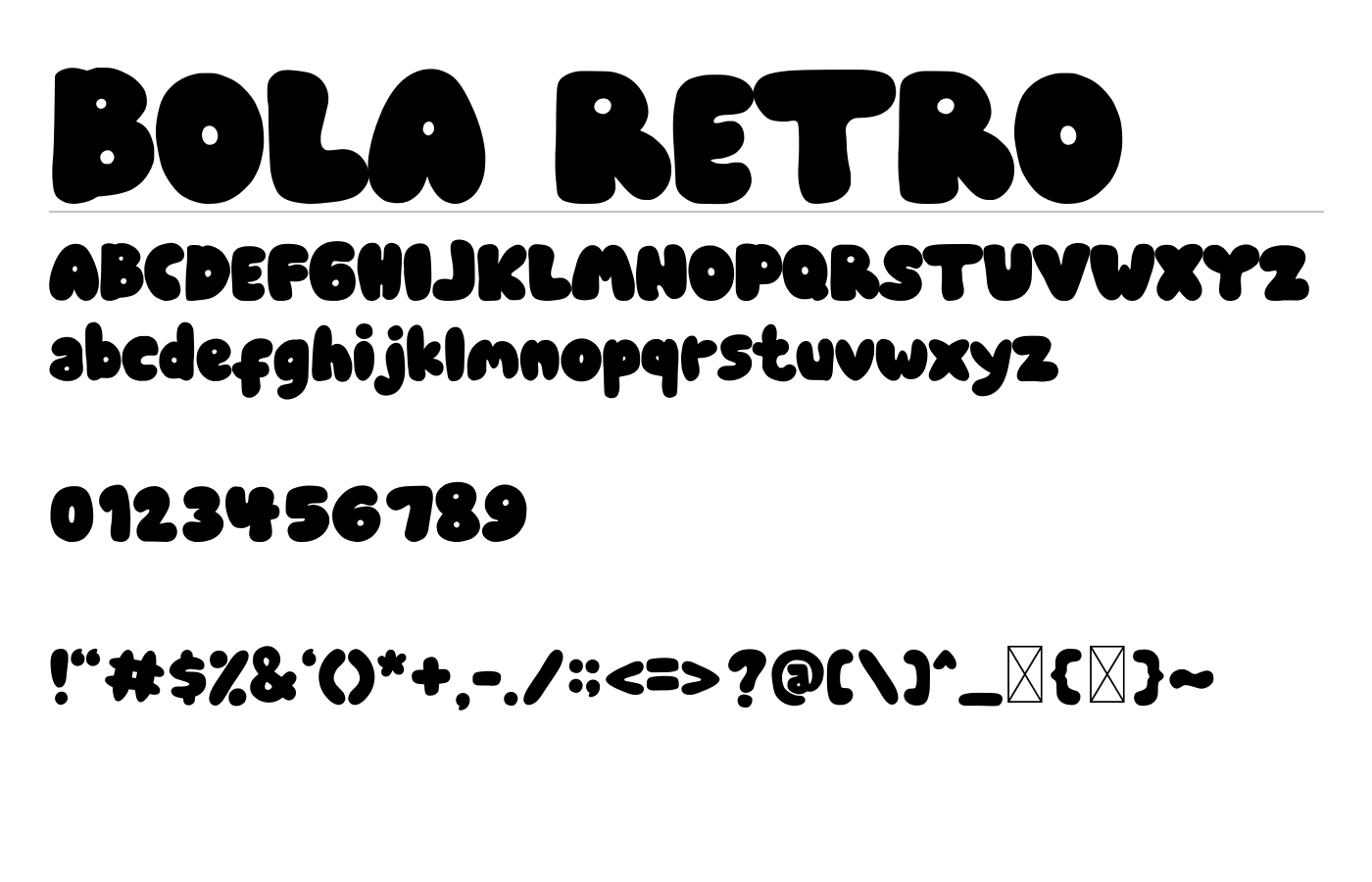 BOLA RETRO Font preview