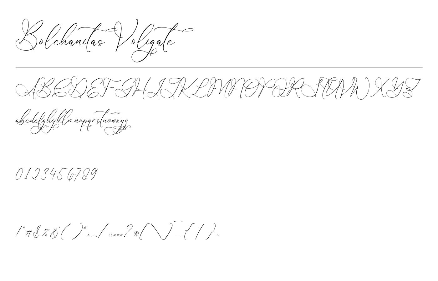 Bolchanitas Voligate Font preview