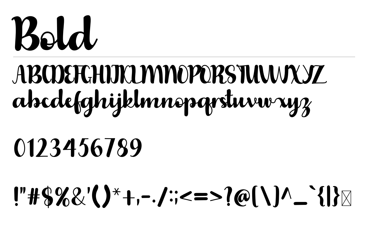 Bold Font preview