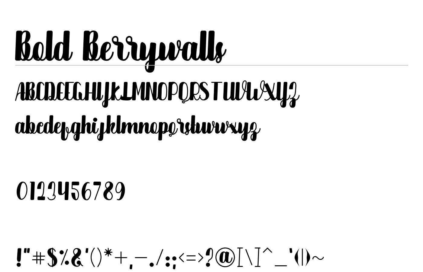 Bold Berrywalls Font preview