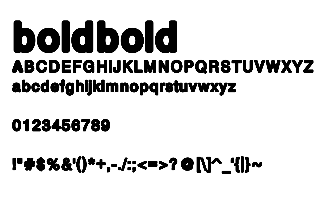 boldbold Font preview