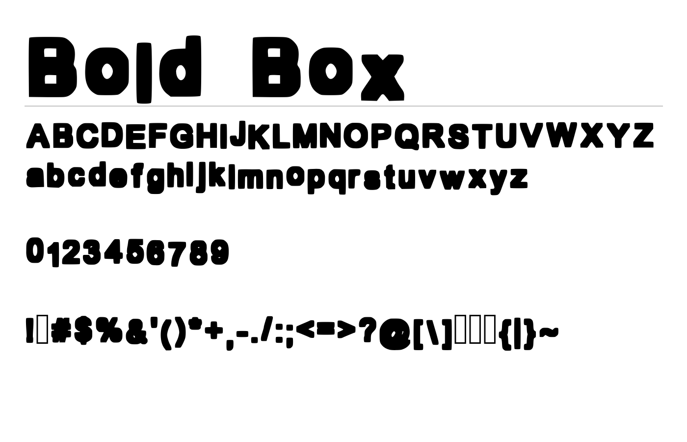 Bold Box Font preview