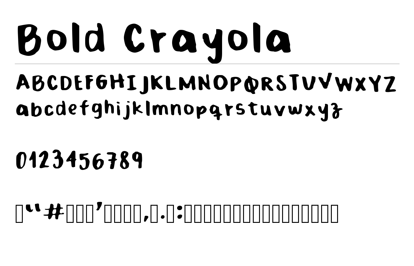 Bold Crayola Font preview