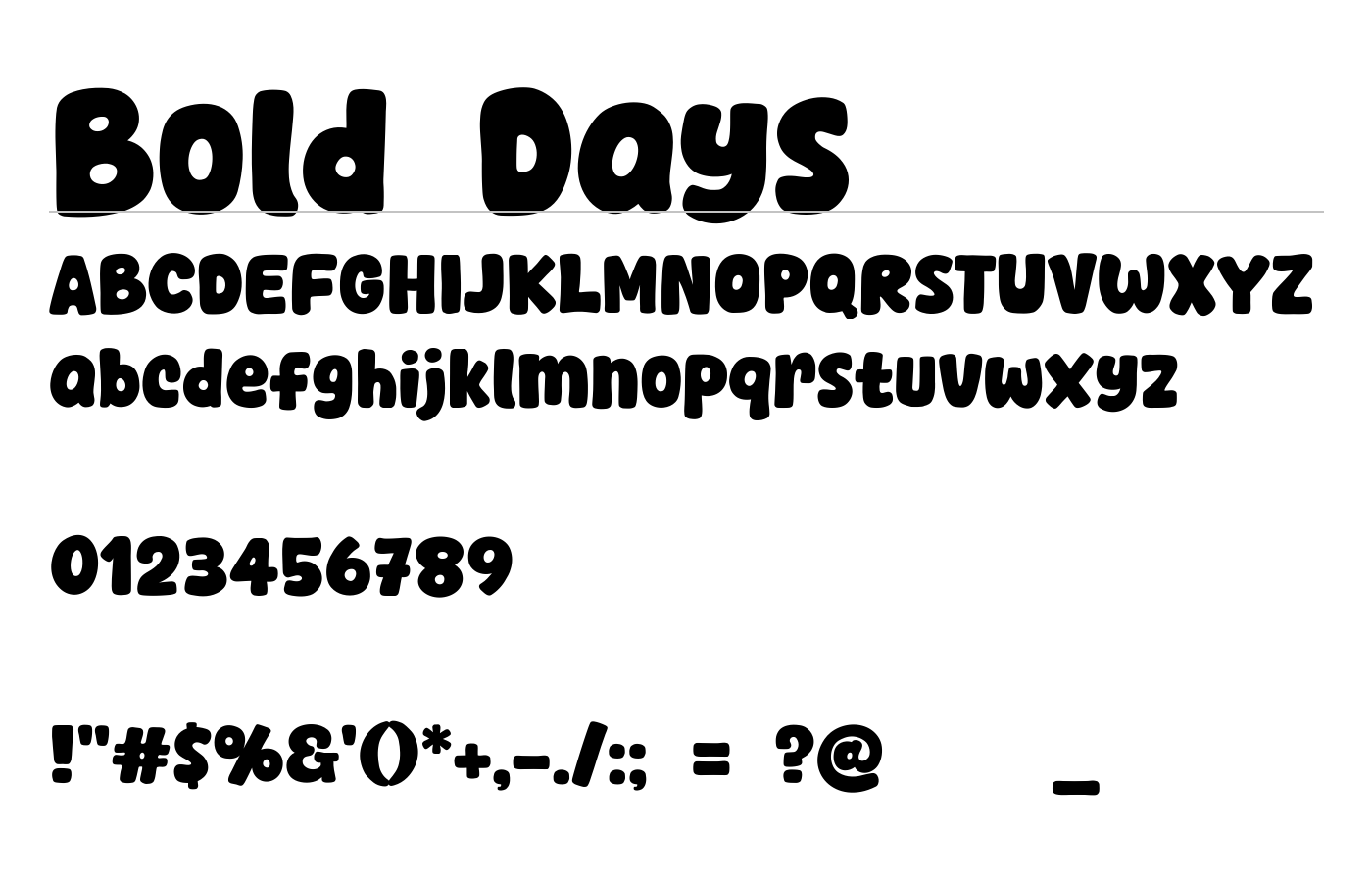 Bold Days Font preview