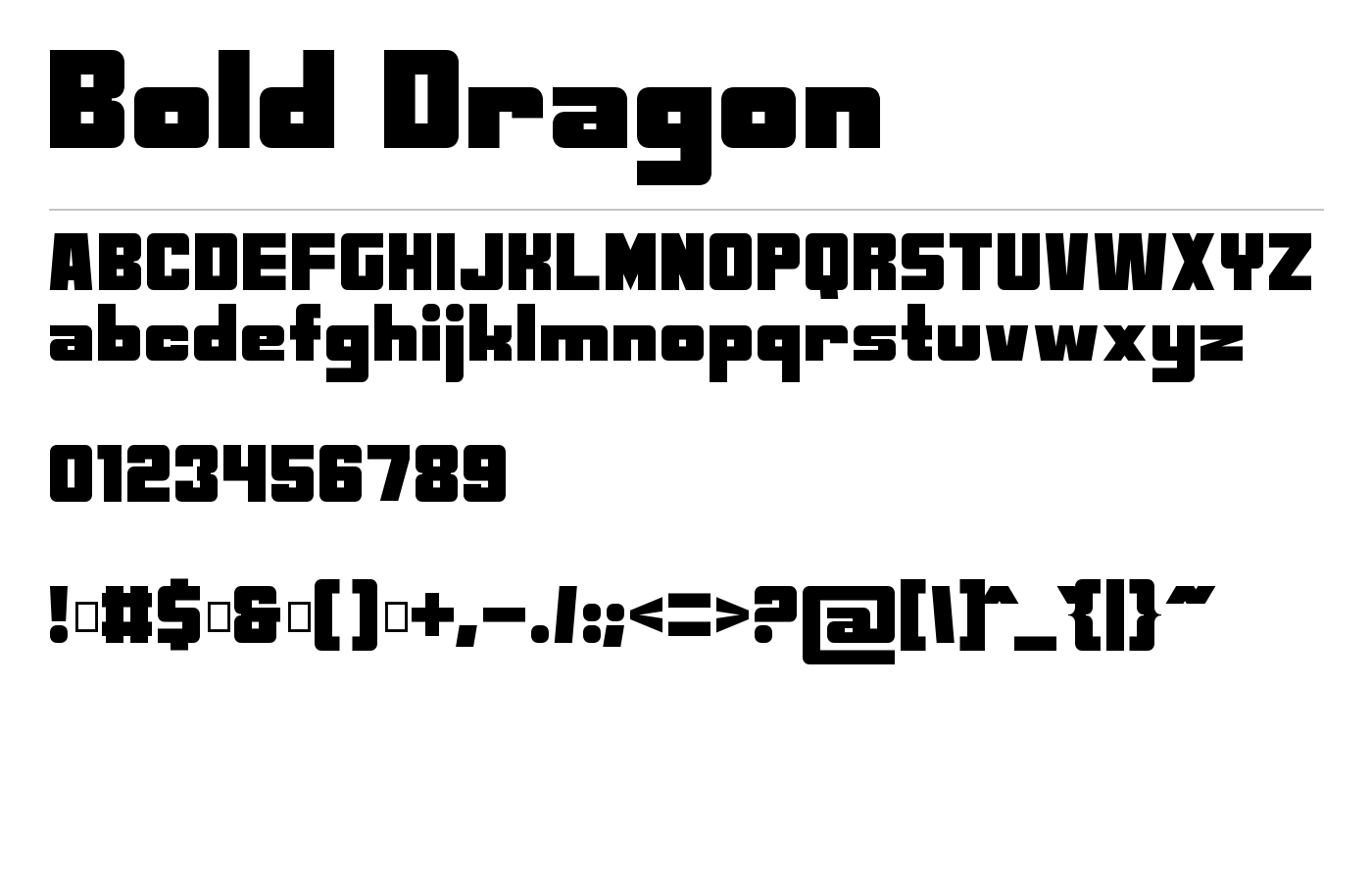 Bold Dragon Font preview
