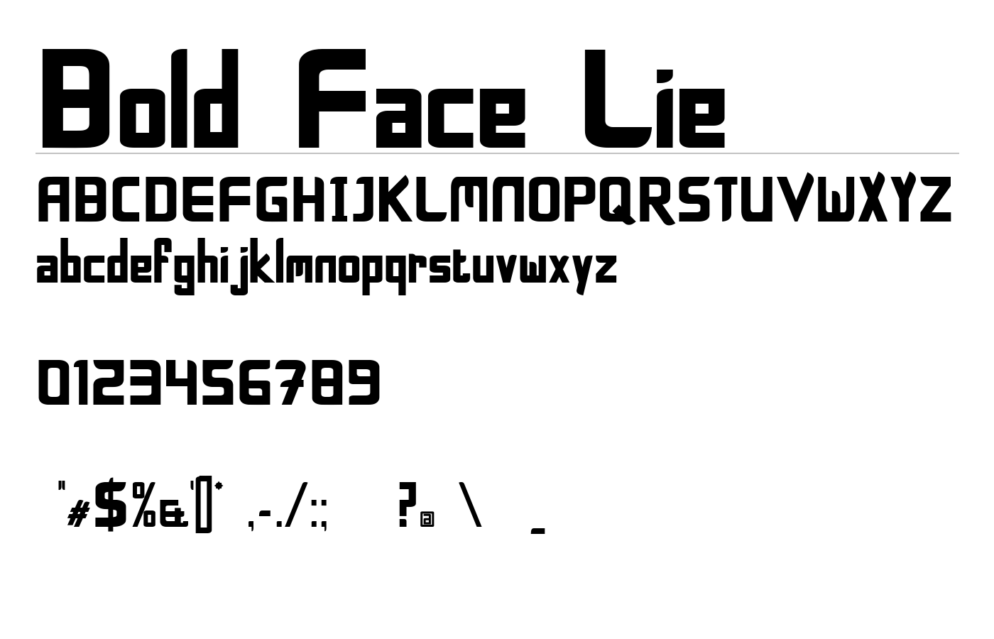 Bold Face Lie Font preview