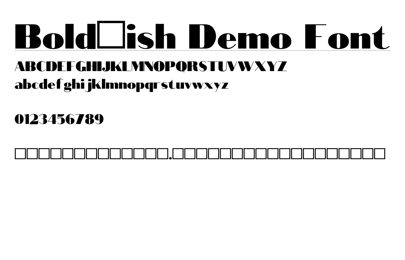 Bold-ish Demo Font preview
