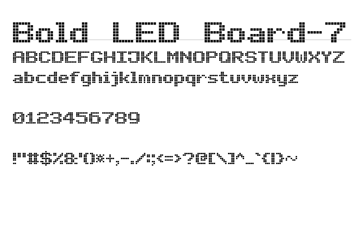 Bold LED Board-7 Font preview