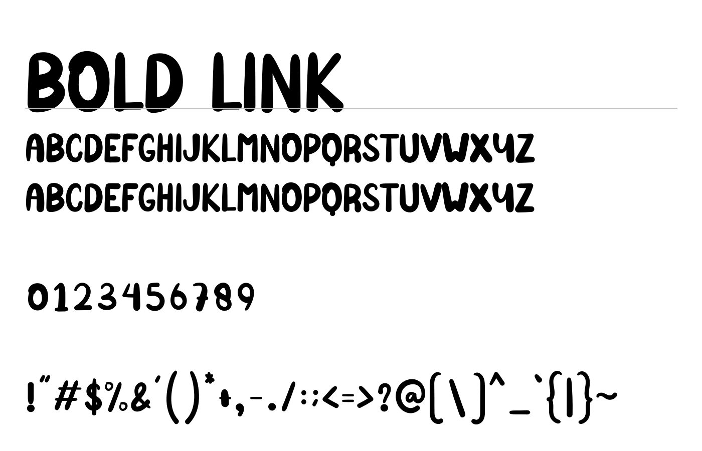 Bold Link Font preview