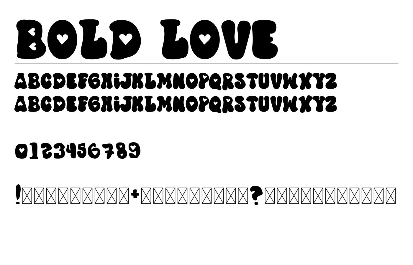 Bold Love Font preview