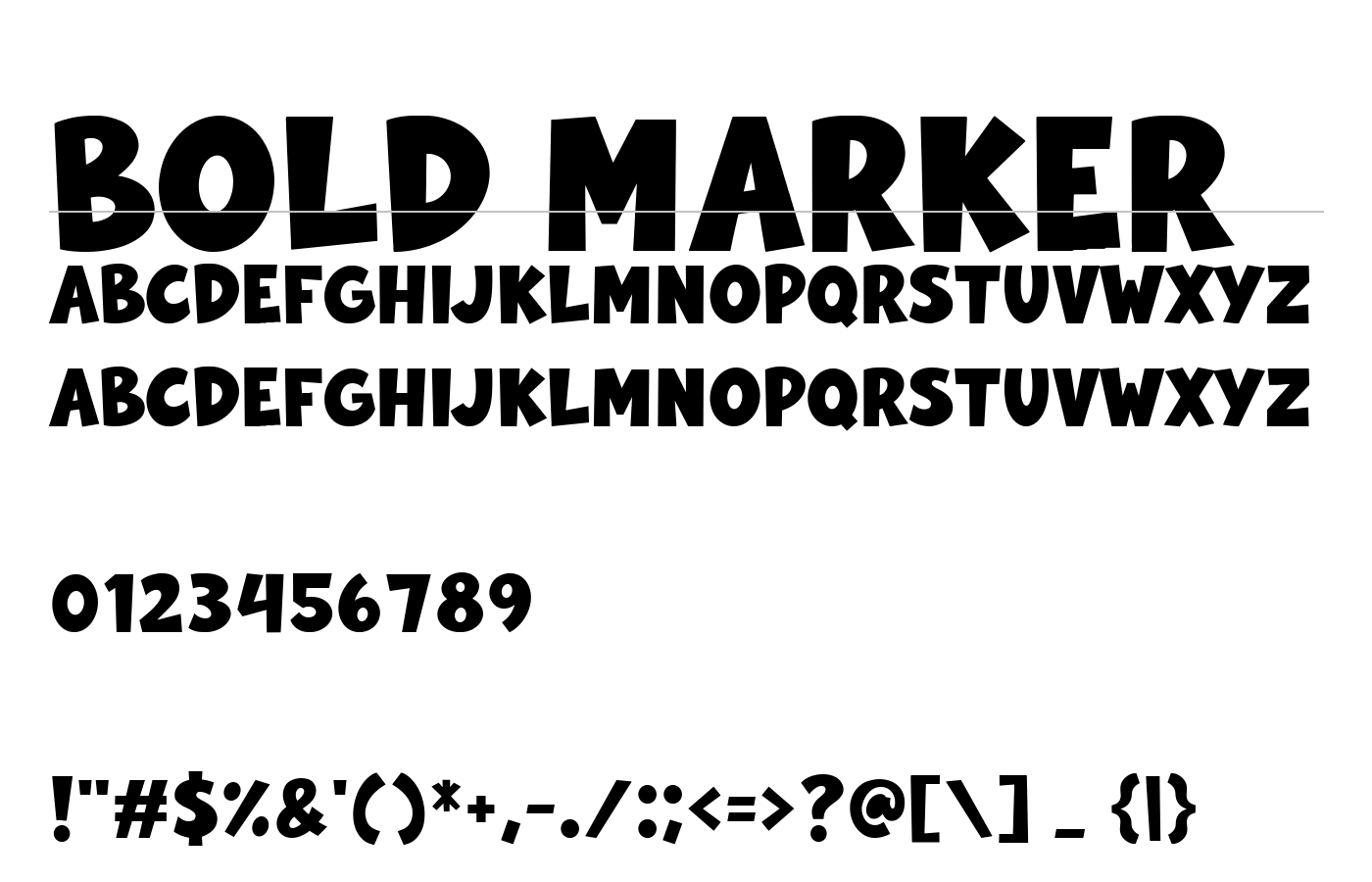 Bold Marker Font preview