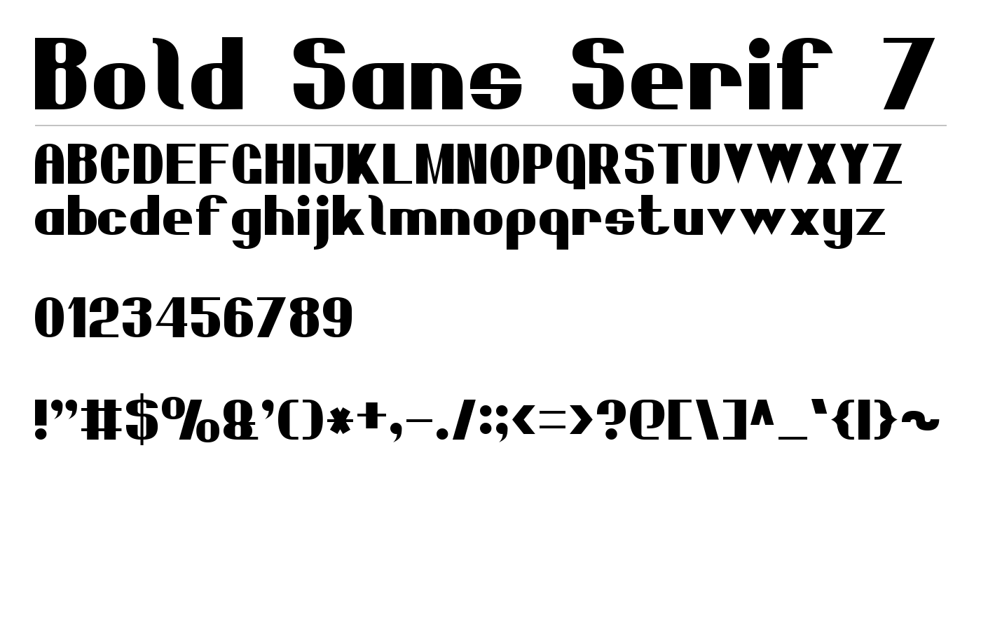 Bold Sans Serif 7 Font preview