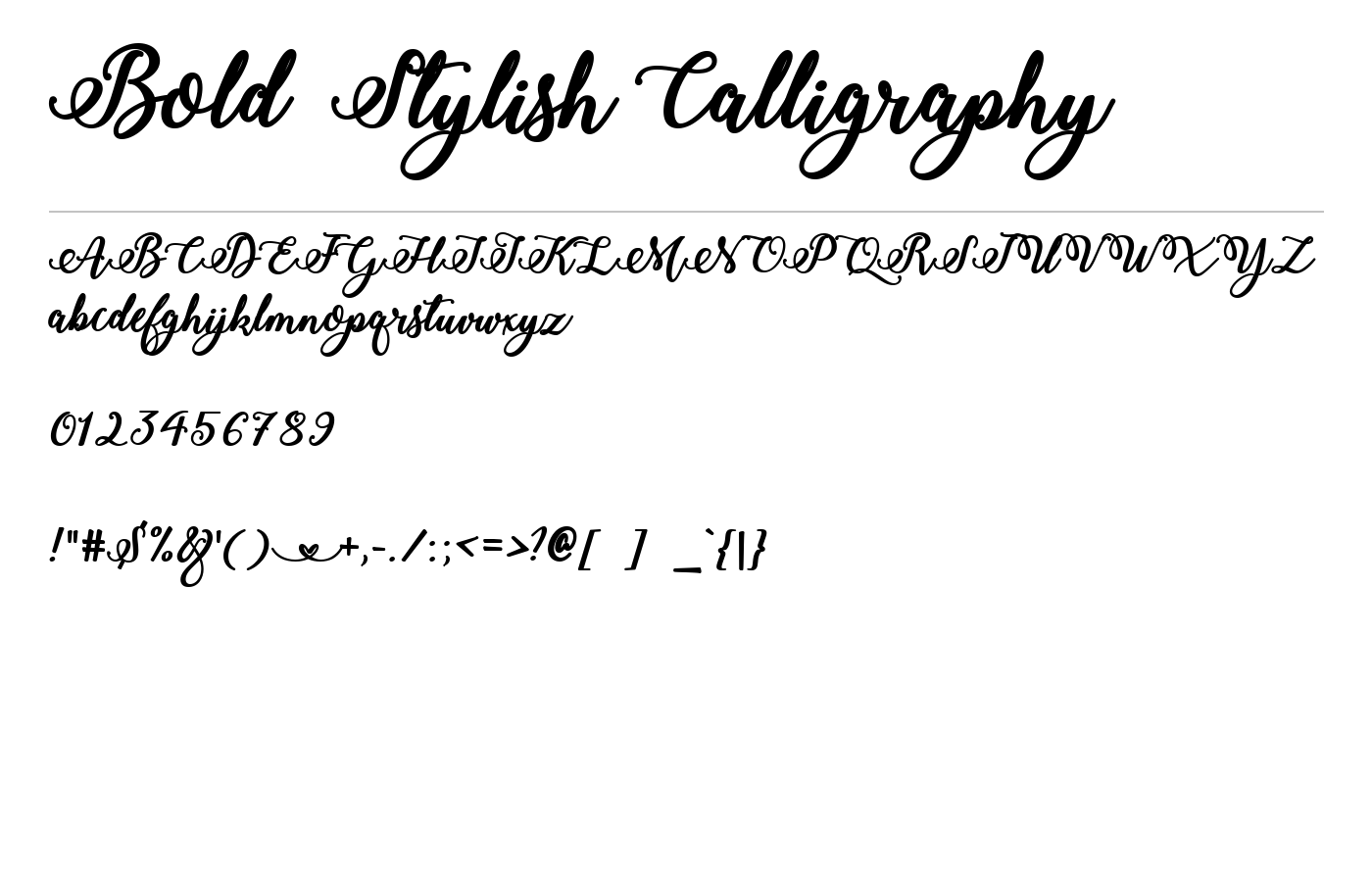 Bold Stylish Calligraphy Font preview