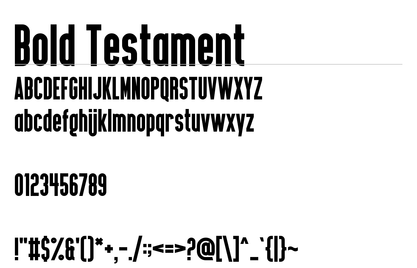 Bold Testament Font preview