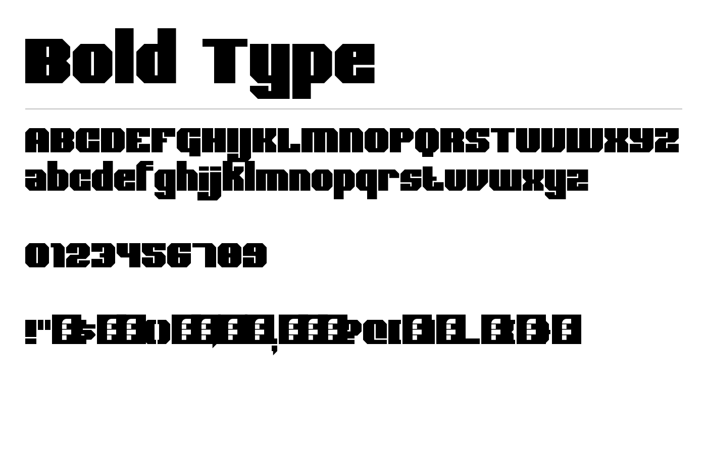 Bold Type Font preview