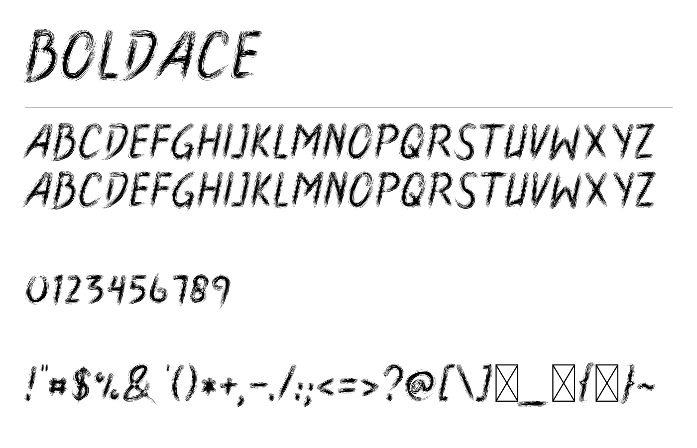 Boldace Font preview