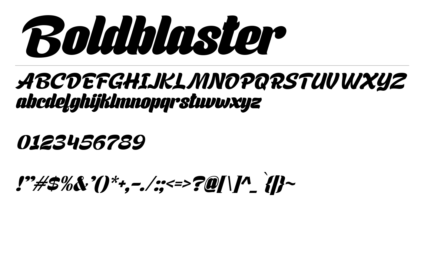 Boldblaster Font preview