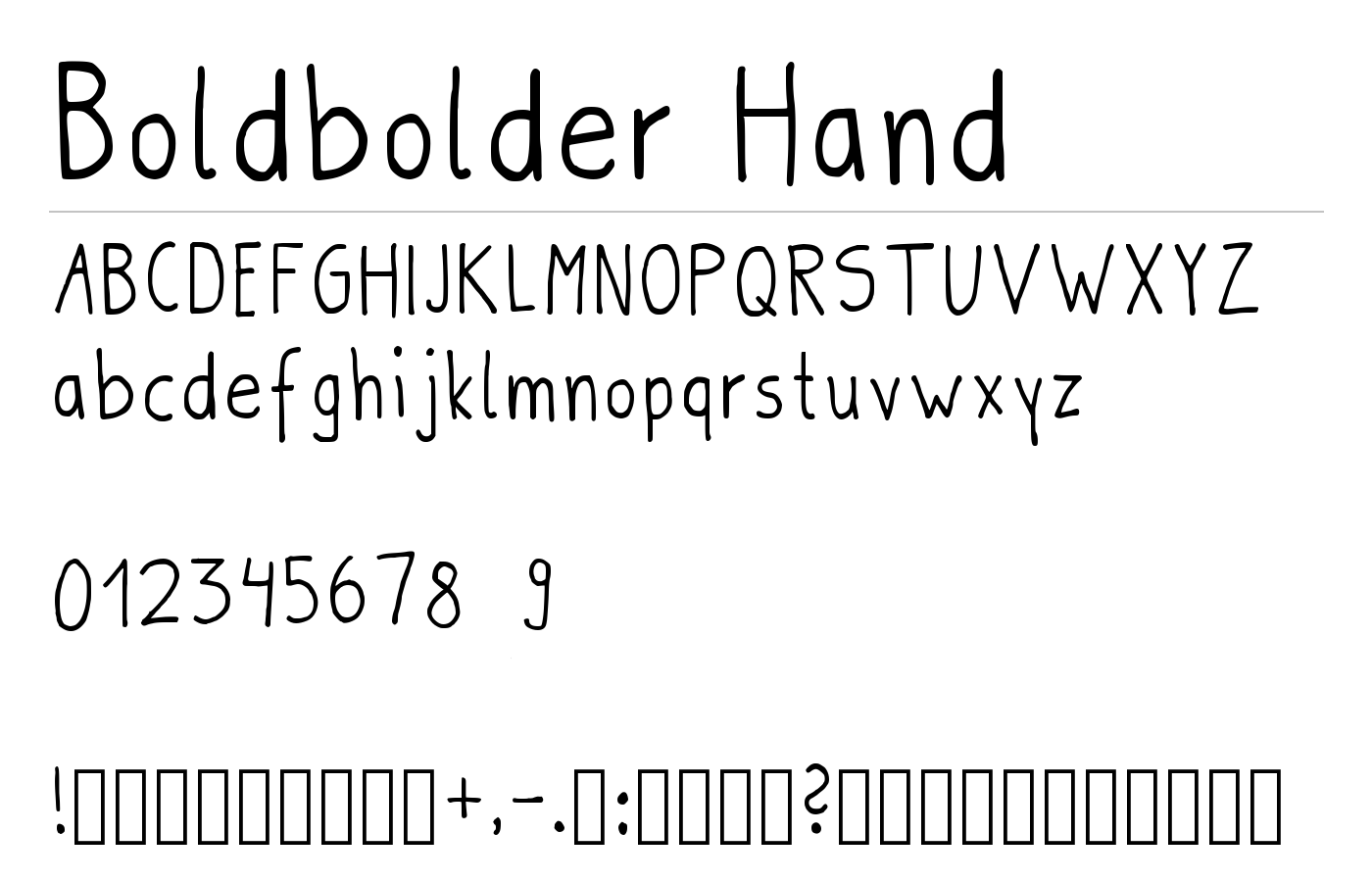 Boldbolder Hand Font preview