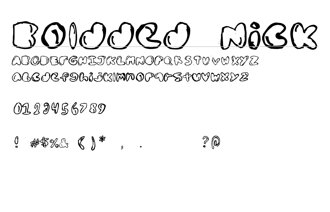 Boldded Nick Font preview