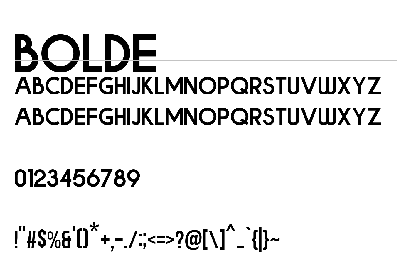 BOLDE Font preview
