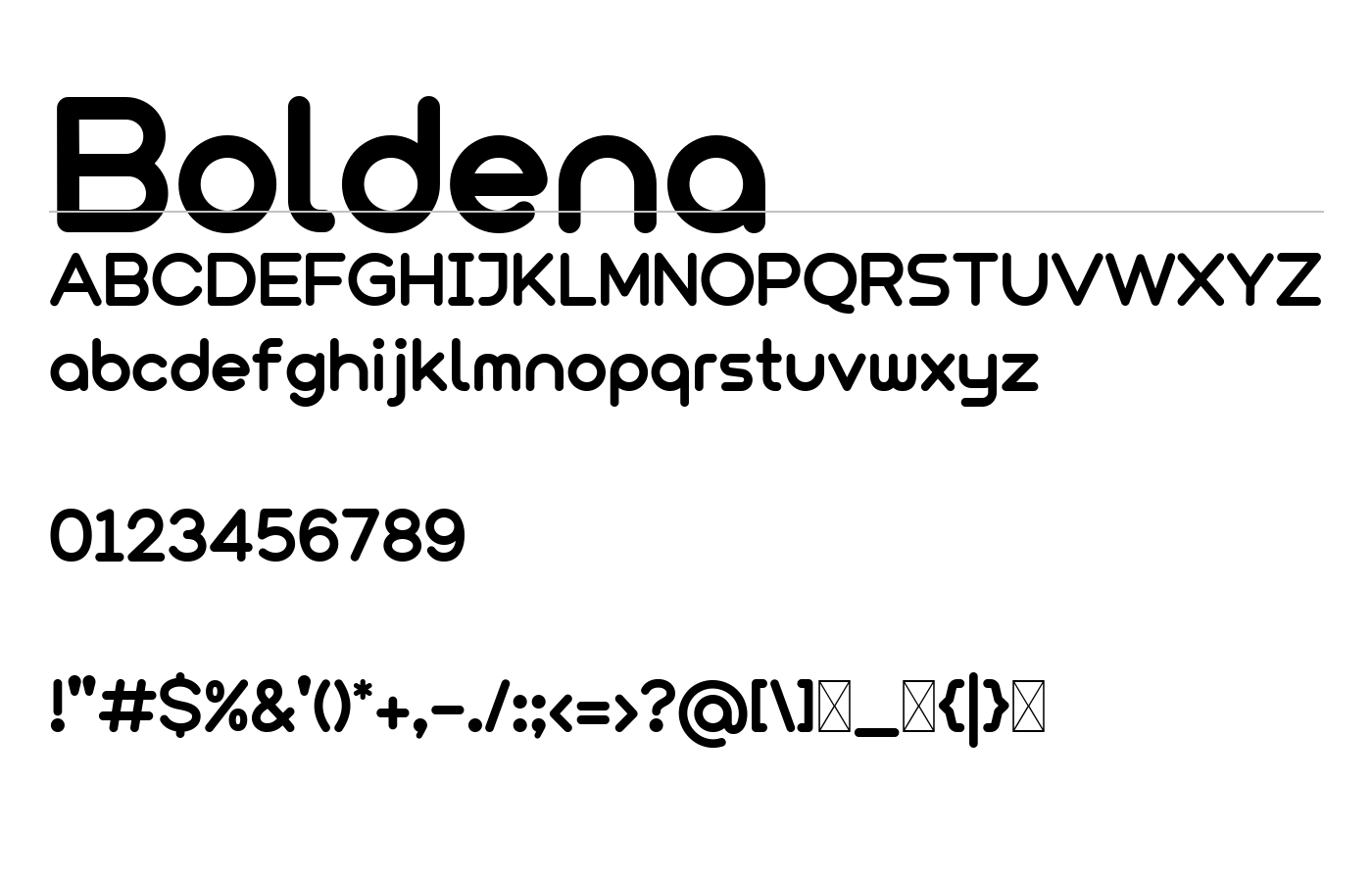 Boldena Font preview