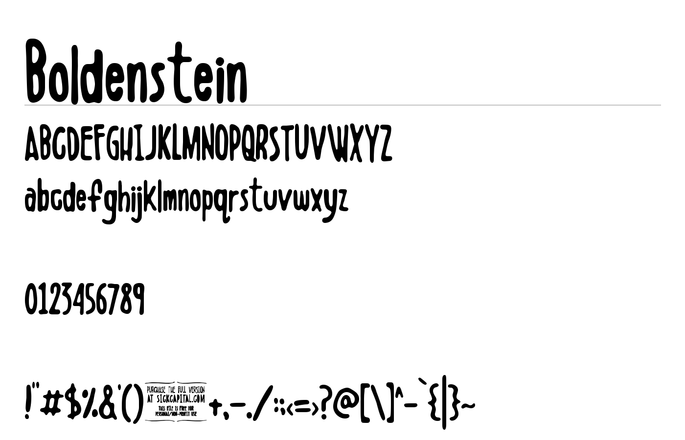 Boldenstein Font preview