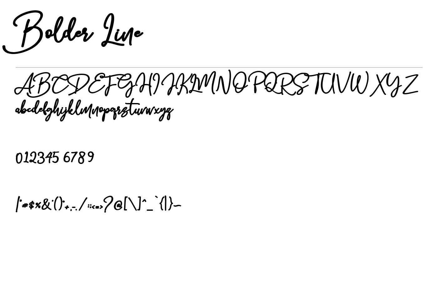 Bolder Line Font preview