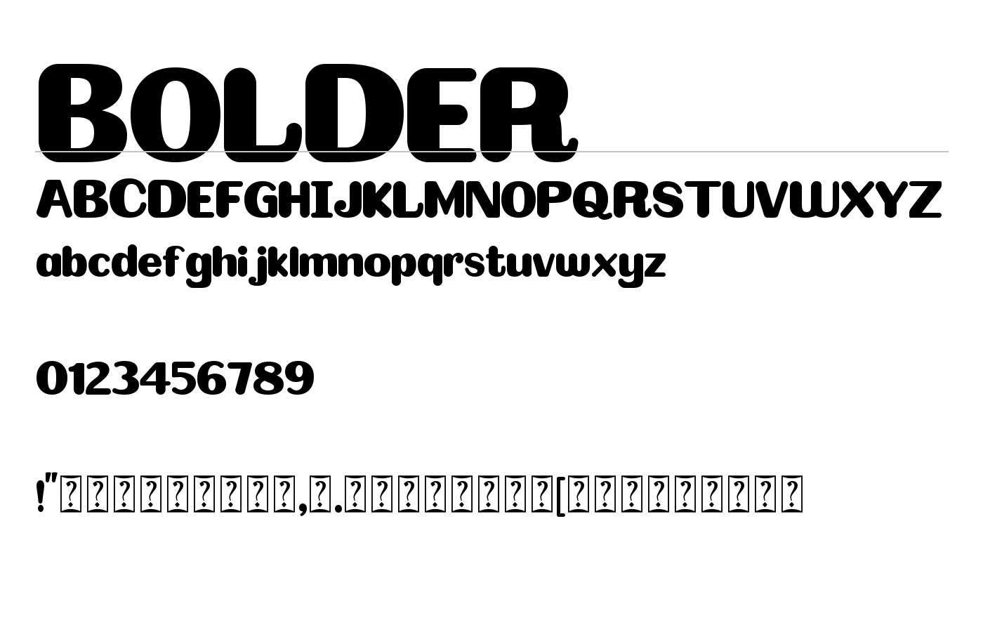 BOLDER Font preview