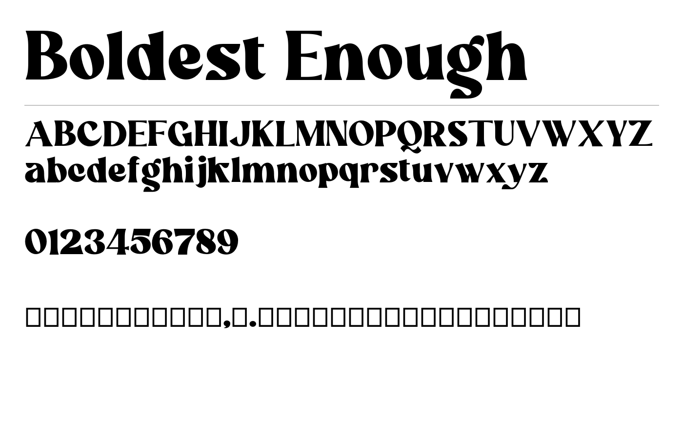 Boldest Enough Font preview