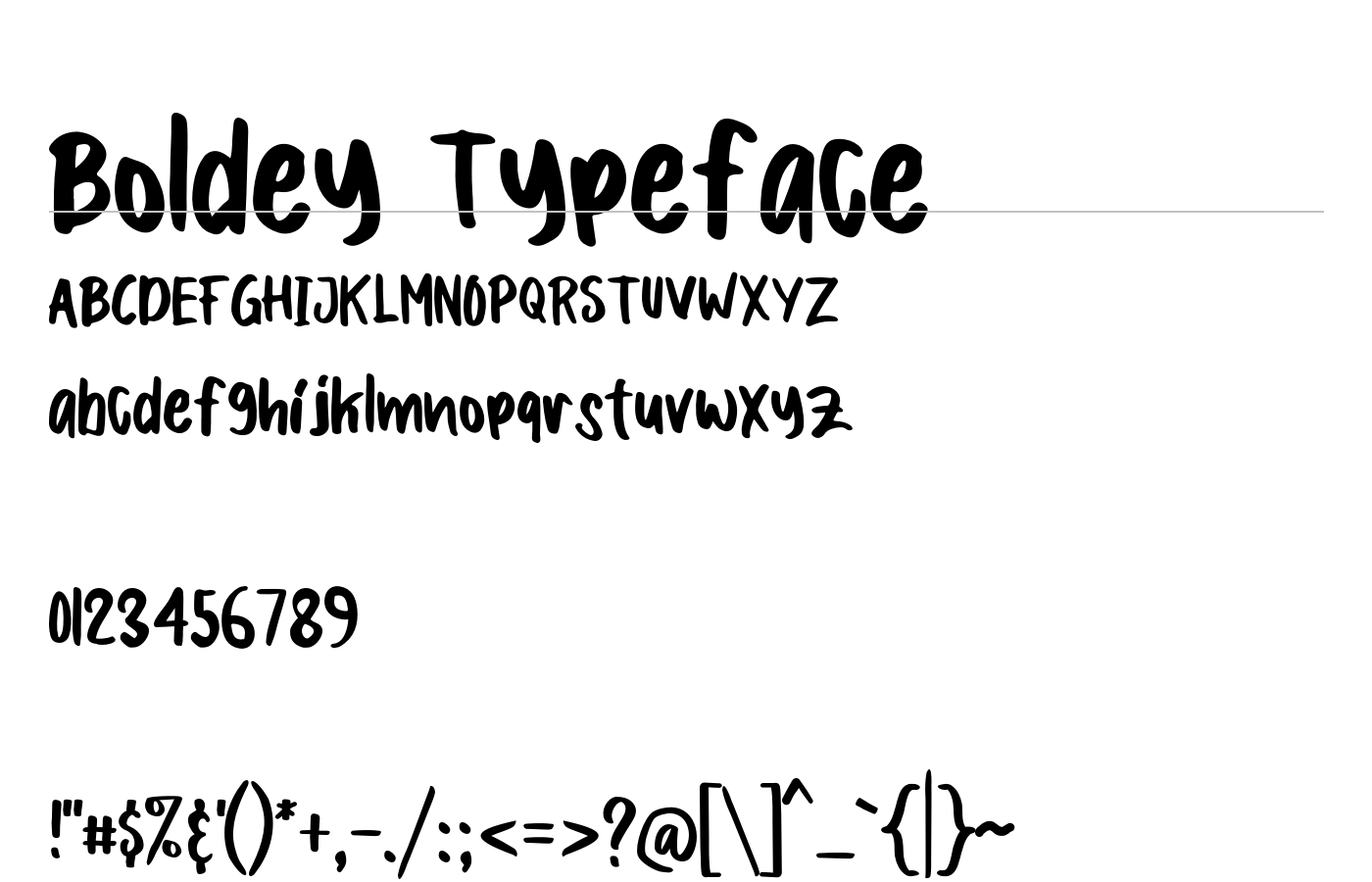 Boldey Typeface Font preview