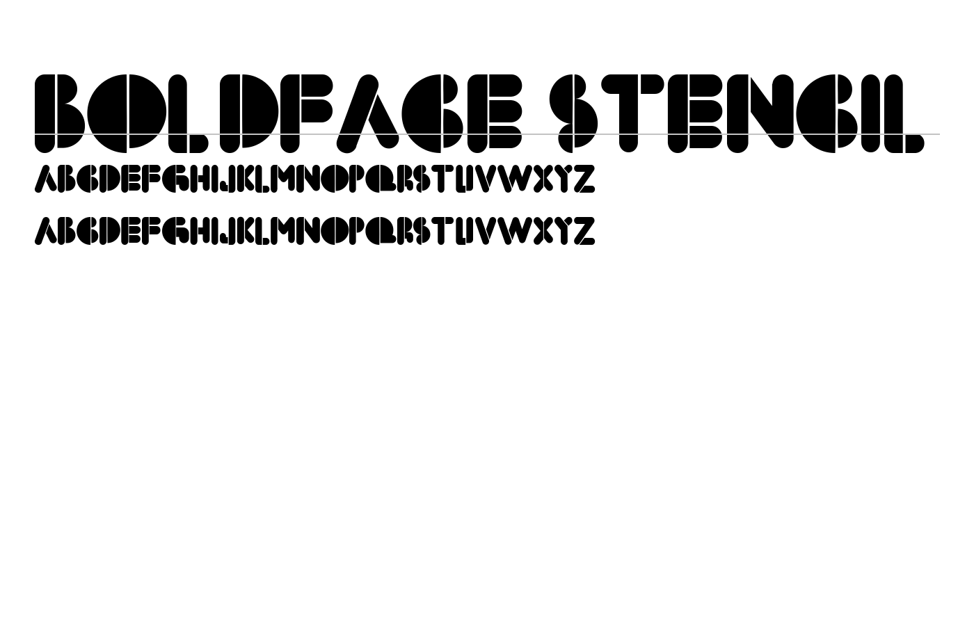 BoldFace Stencil Font preview